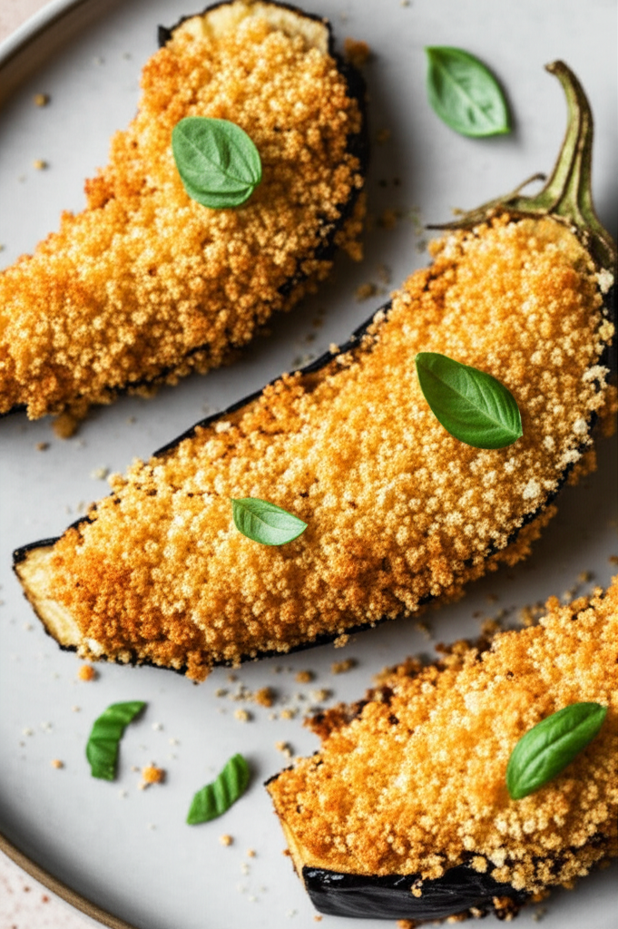 Baked Cheese Crusted Eggplant image