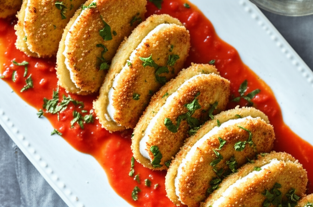 Baked Cheeses With Red Pepper Sauce image