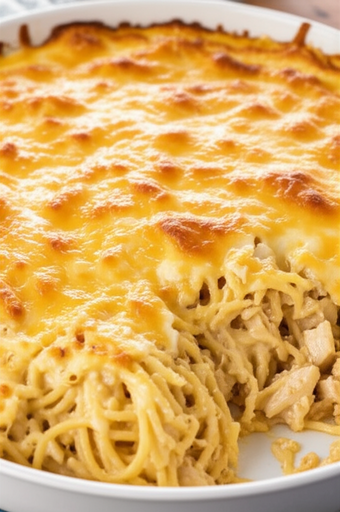 Baked Cheesy Chicken Spaghetti image