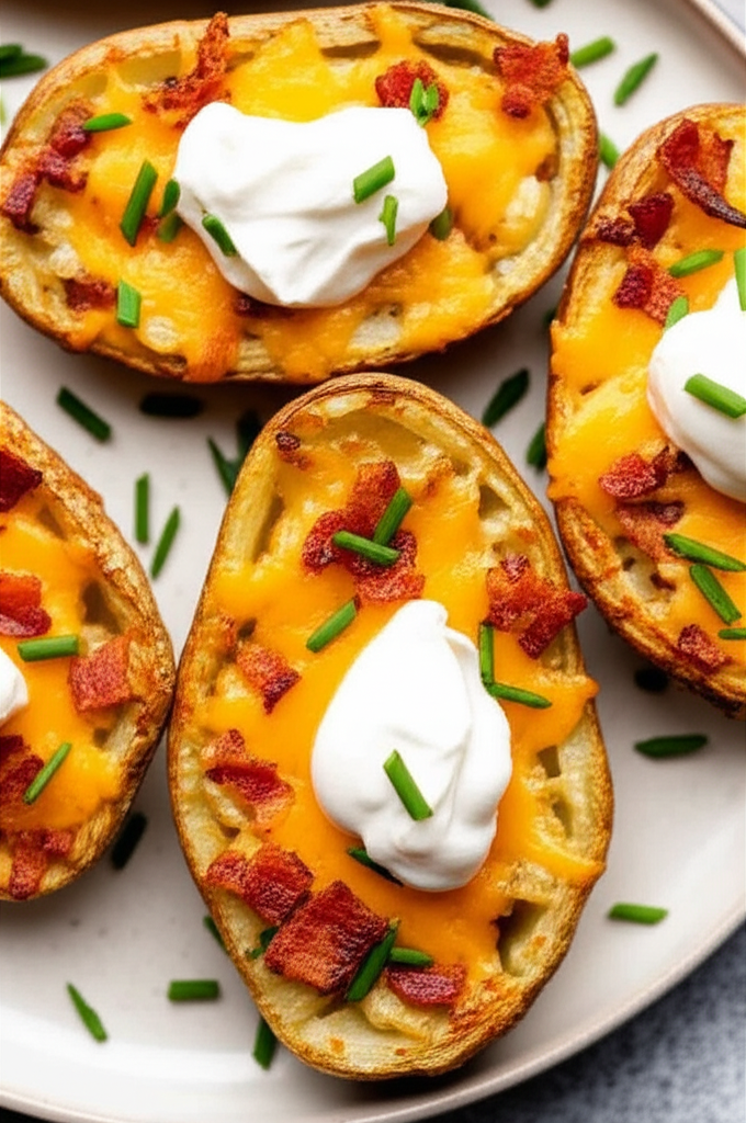 Baked Cheesy Potato Skins Cooking Light Style image