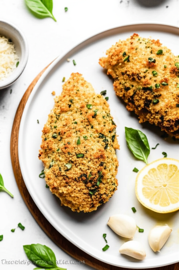 Baked Chicken Breasts With Parmesan Garlic Crust image