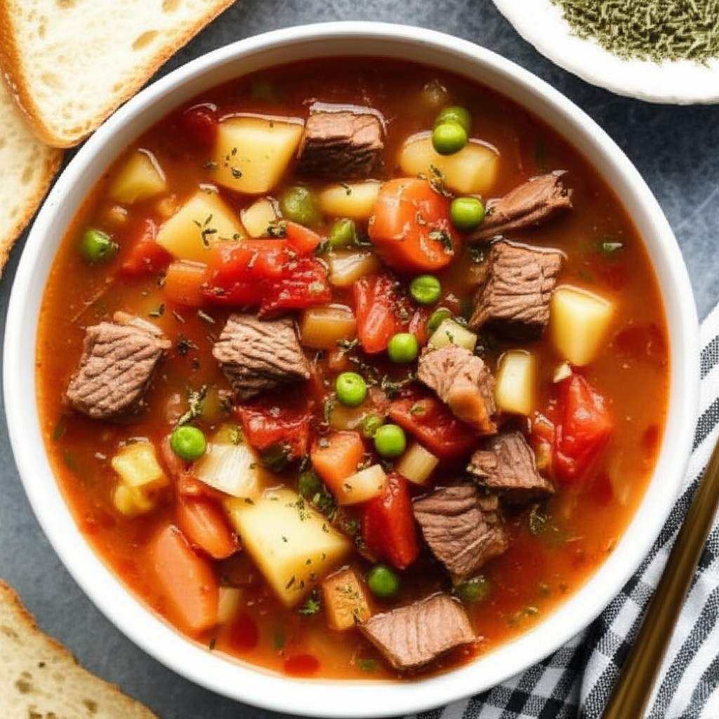 30 Minute Vegetable Beef Soup image