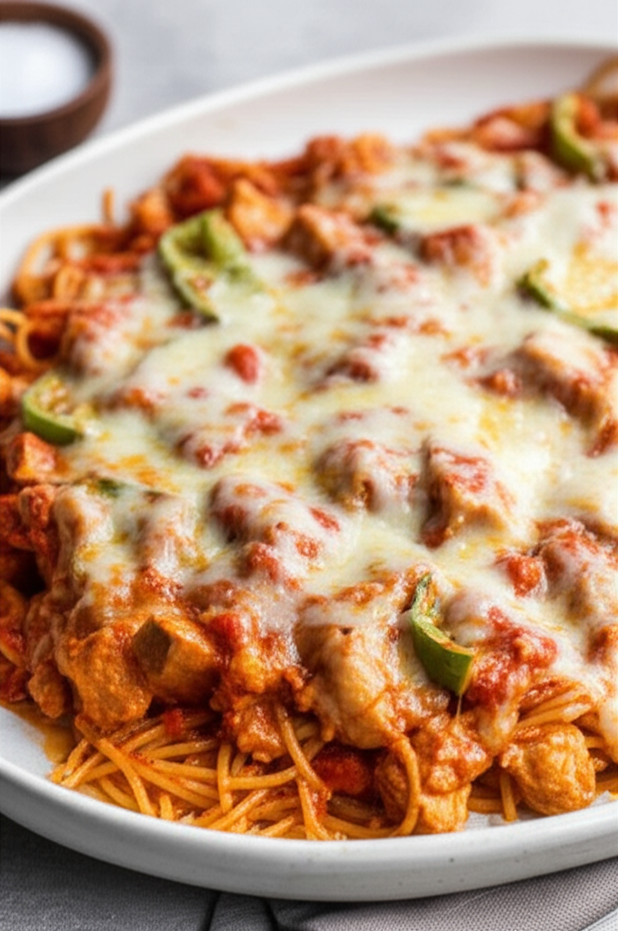 Baked Chicken Spaghetti Casserole image