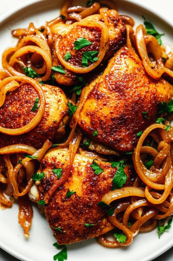 Baked Chicken With Onions image