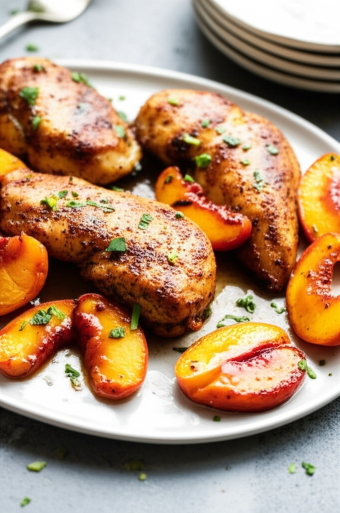 Baked Chicken With Peaches image