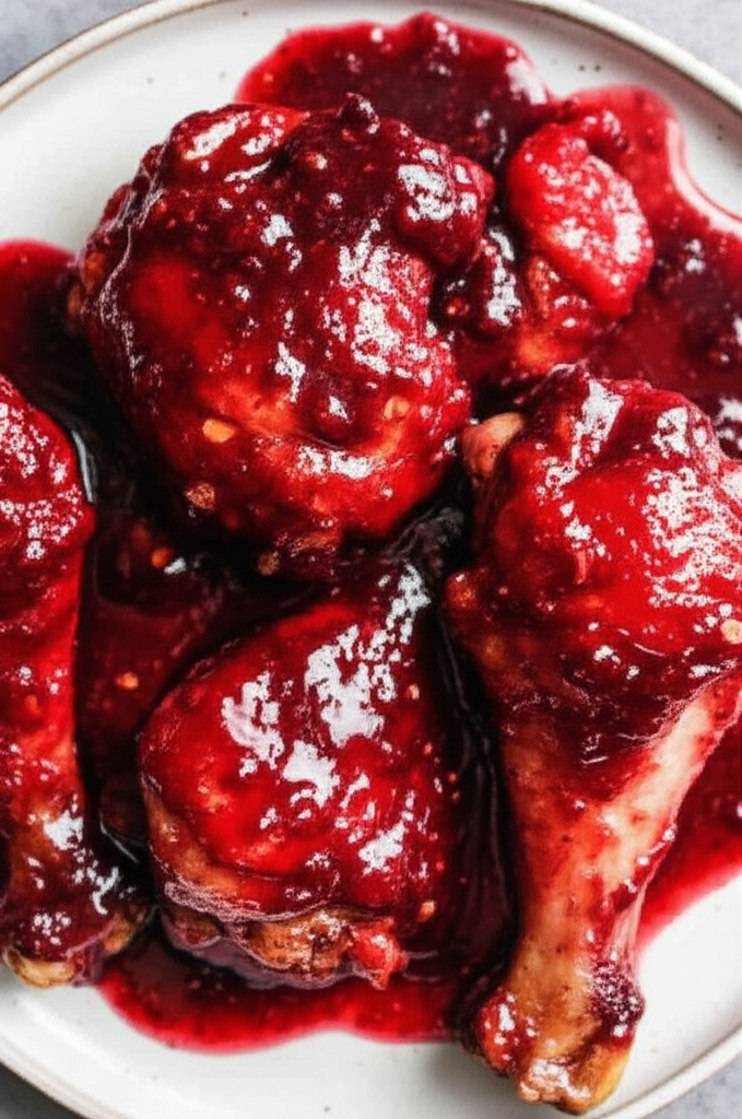 Baked Chicken With Special Raspberry Sauce image