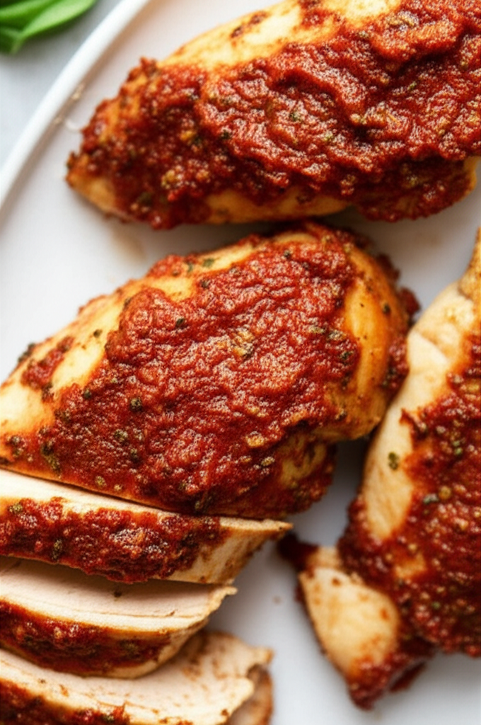 Baked Chicken With Sun Dried Tomato Pesto image