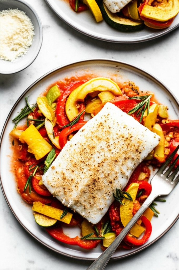 Baked Cod With Summer Squash image