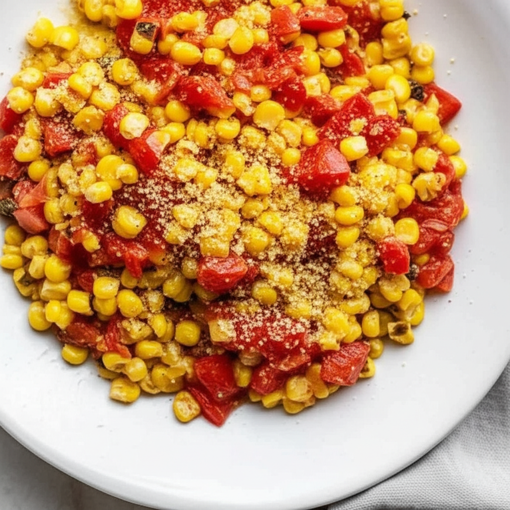 Baked Corn And Tomatoes image