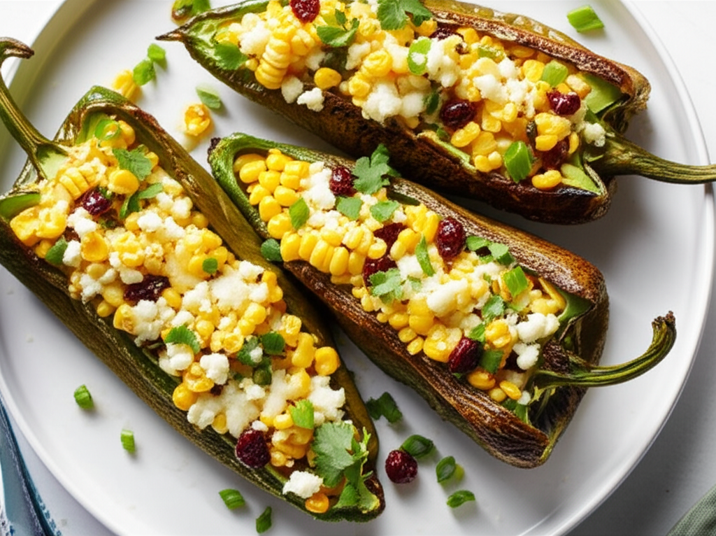 Baked Corn Stuffed Chiles Rellenos image