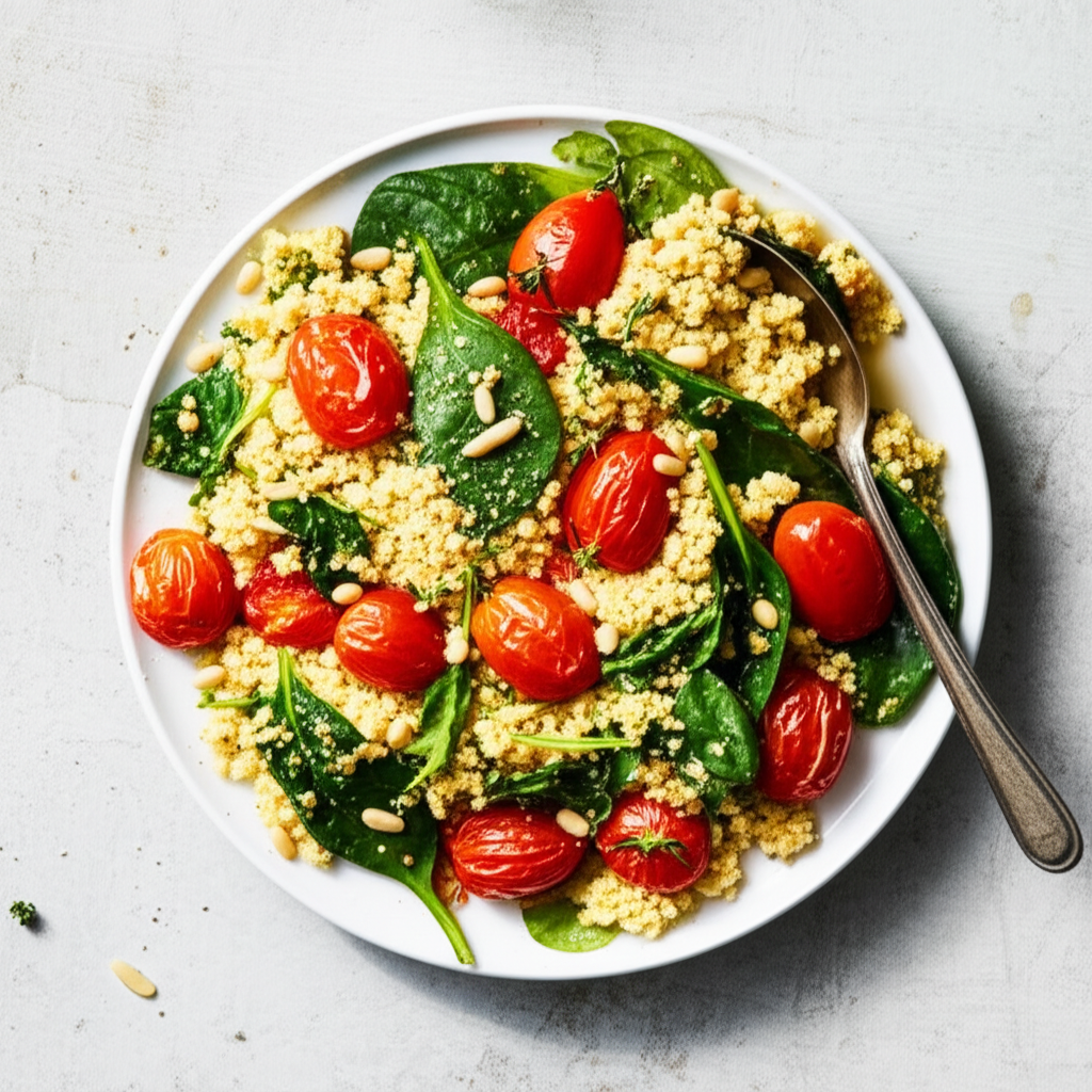 Baked Couscous With Tomato And Pesto image