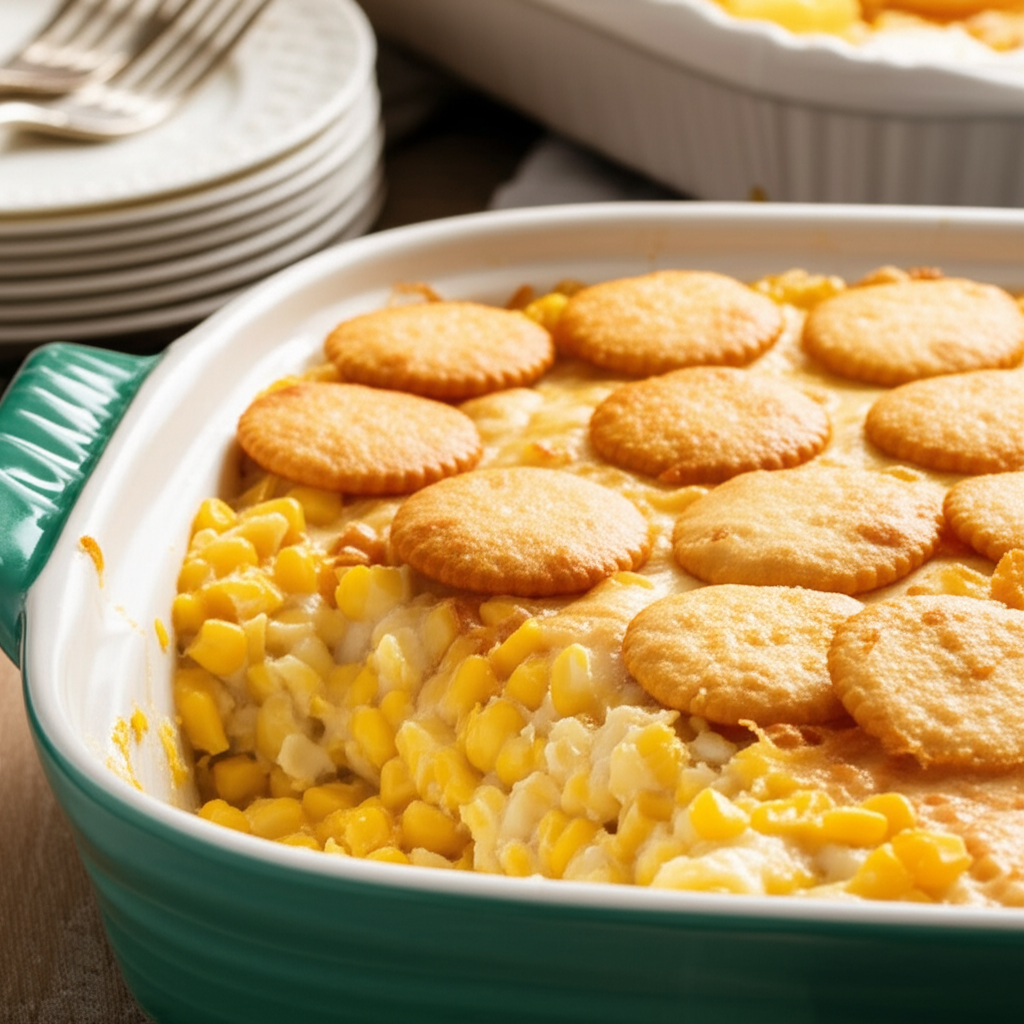 Baked Creamy Corn With Cracker Topping image