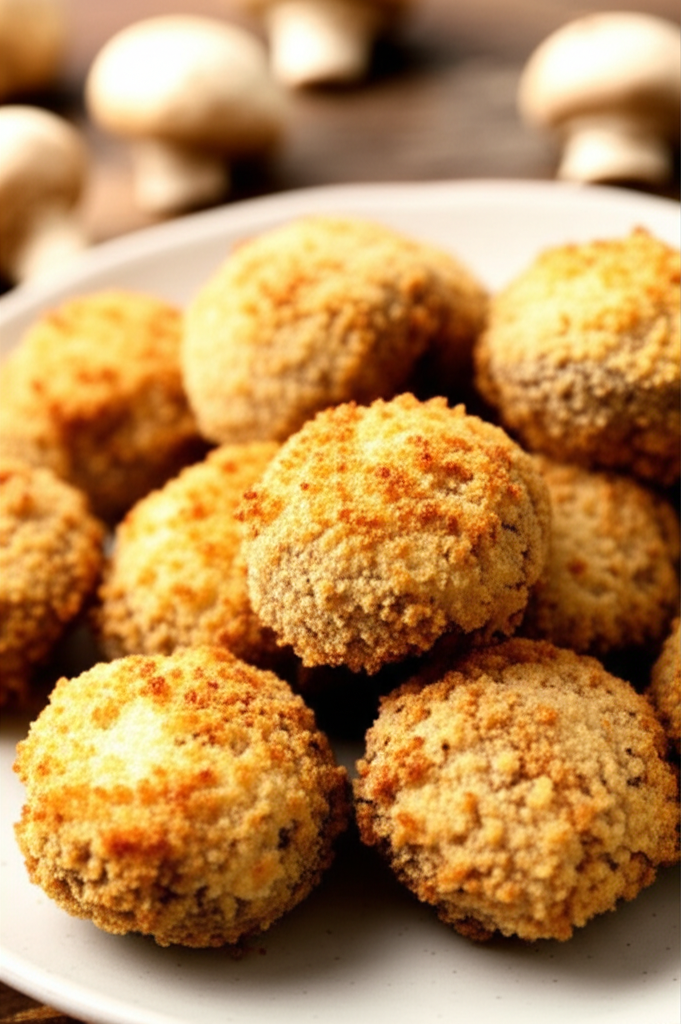 Baked Crisp Coated Mushrooms image