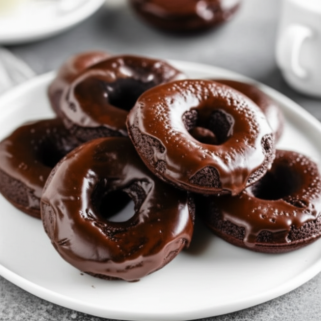 Baked Double Chocolate Donuts Gluten Free image