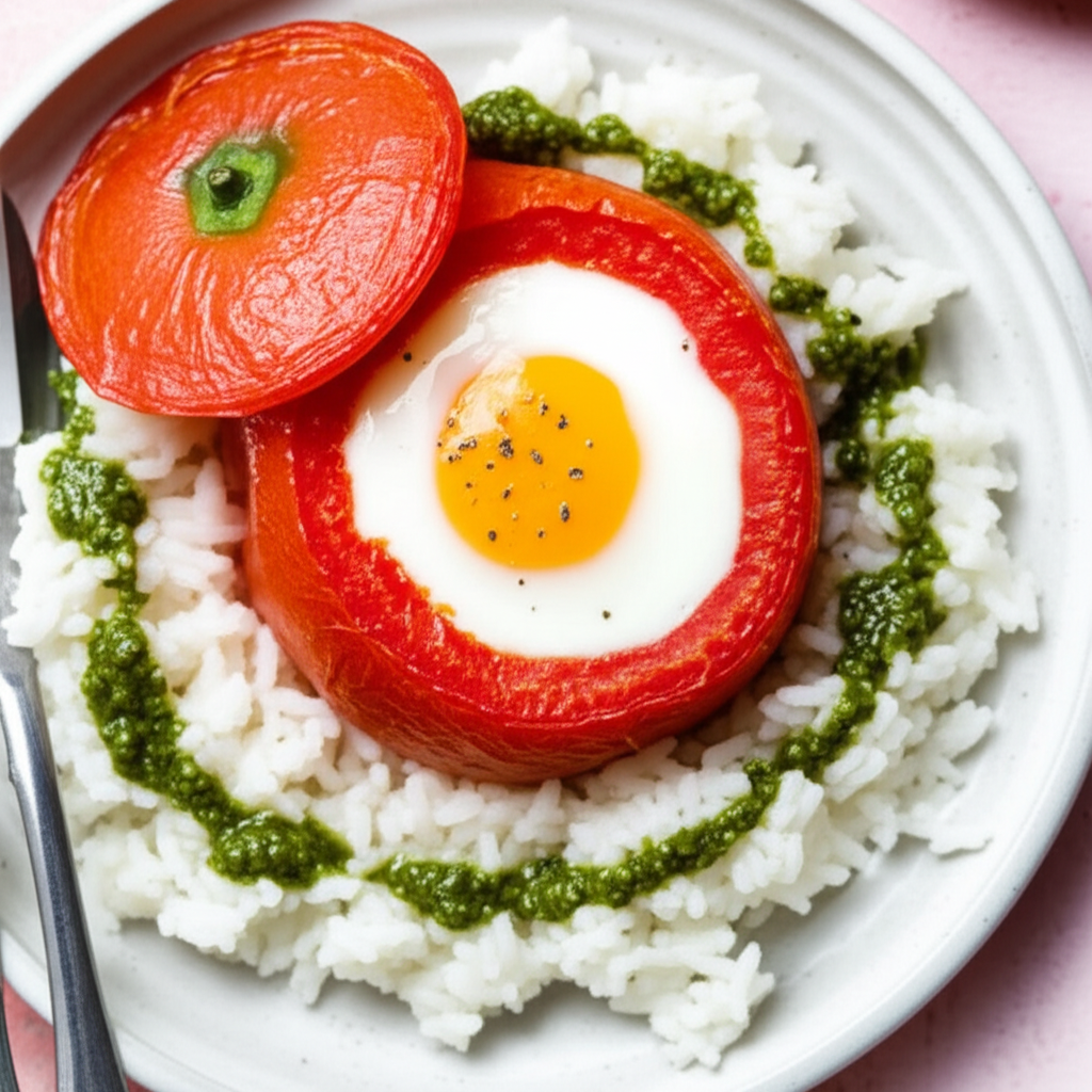 Baked Egg In Tomato image