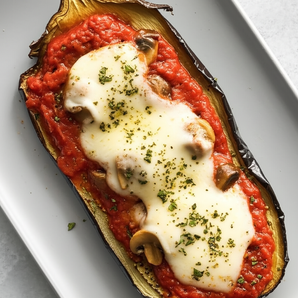 Baked Eggplant With Mushroom Tomato Sauce image
