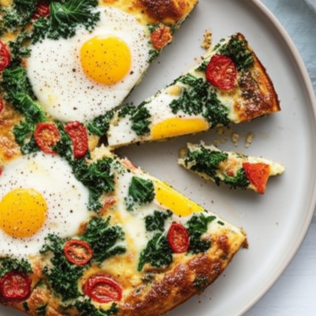 Baked Eggs Kale Parmesan Frittata image