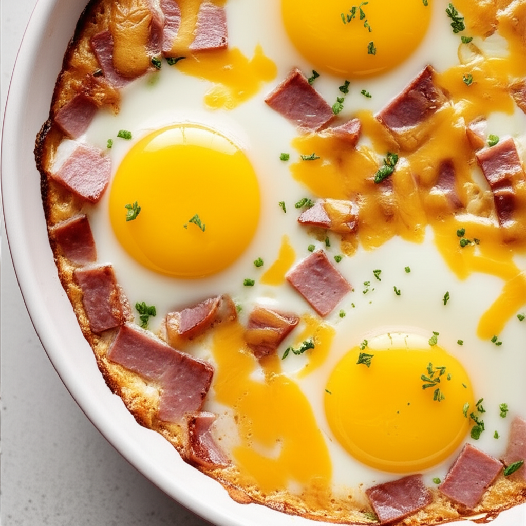 Baked Eggs And Ham For Two image