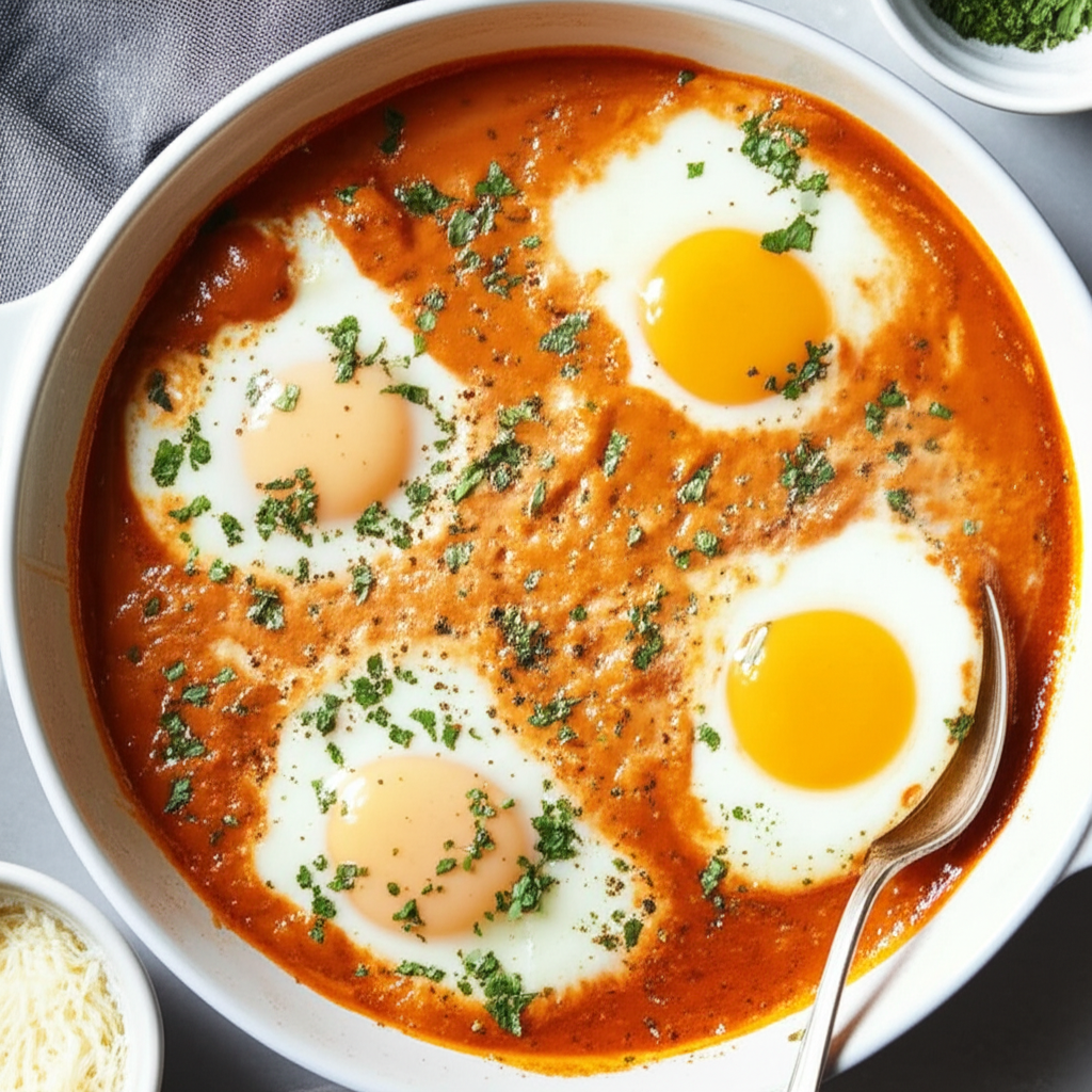Baked Eggs In Chipotle Cream Sauce image