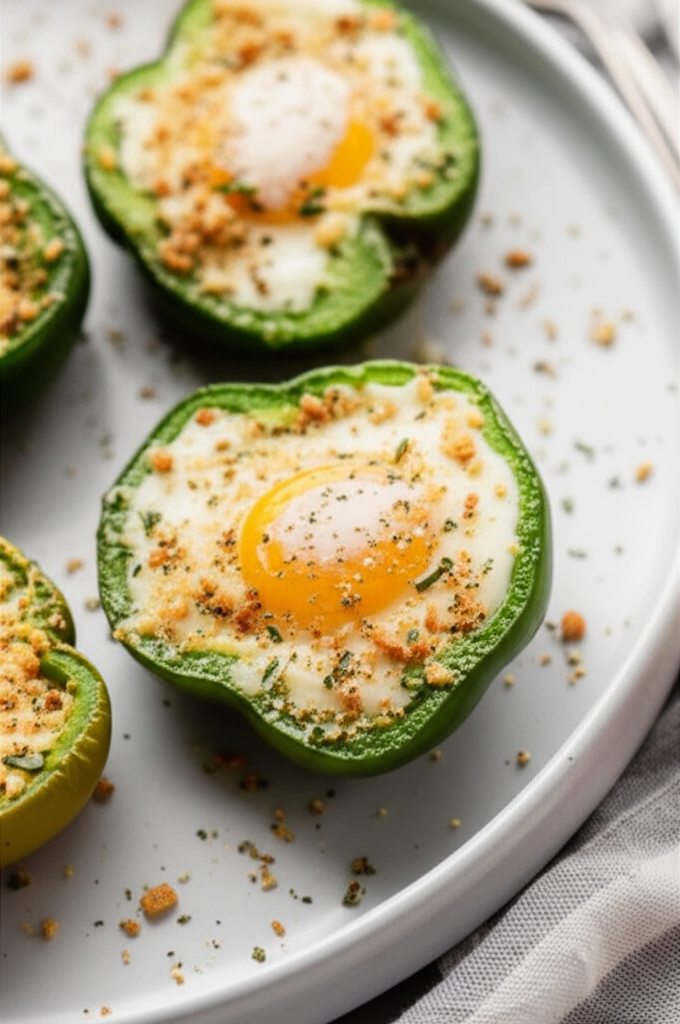 Baked Eggs In Pepper Rings image