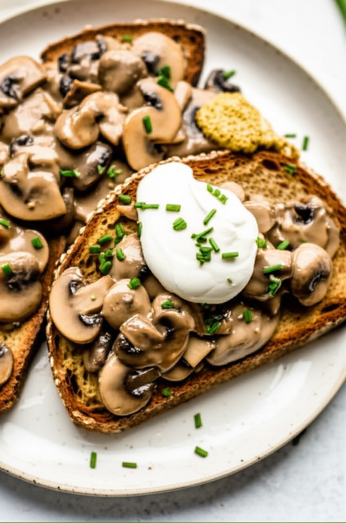 Mushroom Stroganoff On Toast image