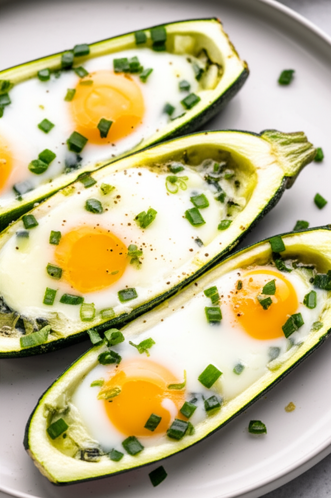Baked Eggs In Zucchini The Vegetarian Epicure image