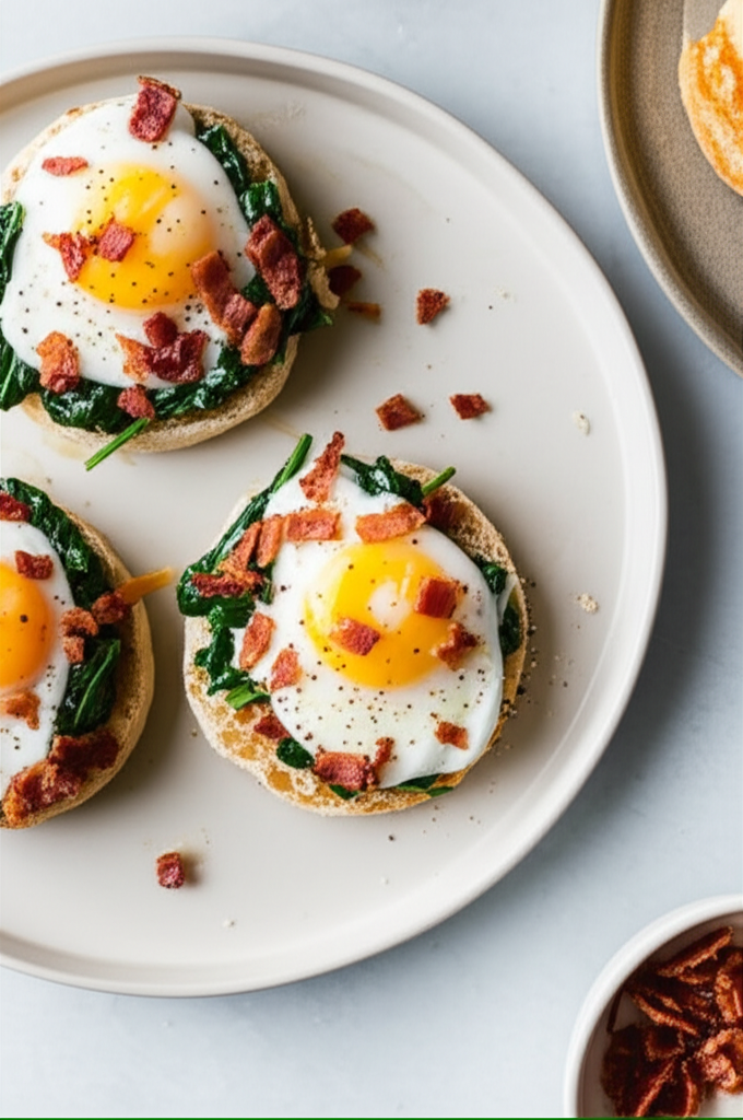 Baked Eggs With Bacon And Spinach image