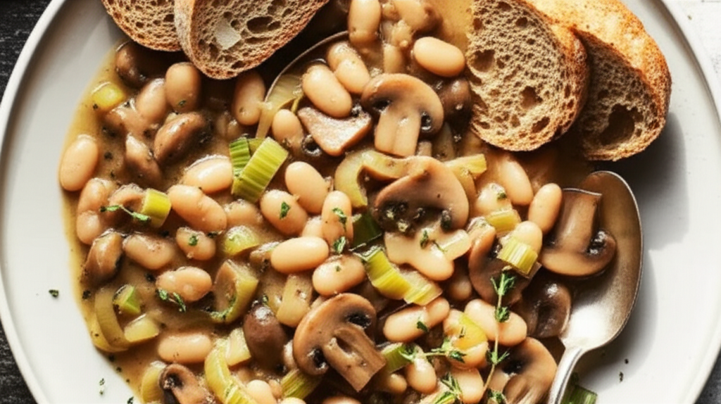 Mushroom White Bean And Leek Ragot image