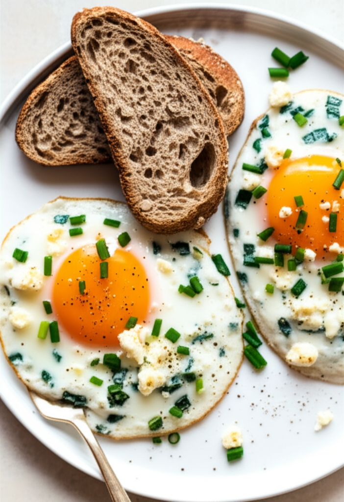Baked Eggs With Chive And Feta image