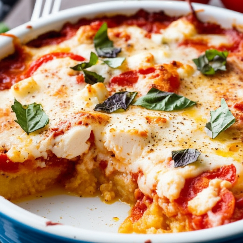 Baked Feta And Tomato Polenta Make Ahead Casserole image