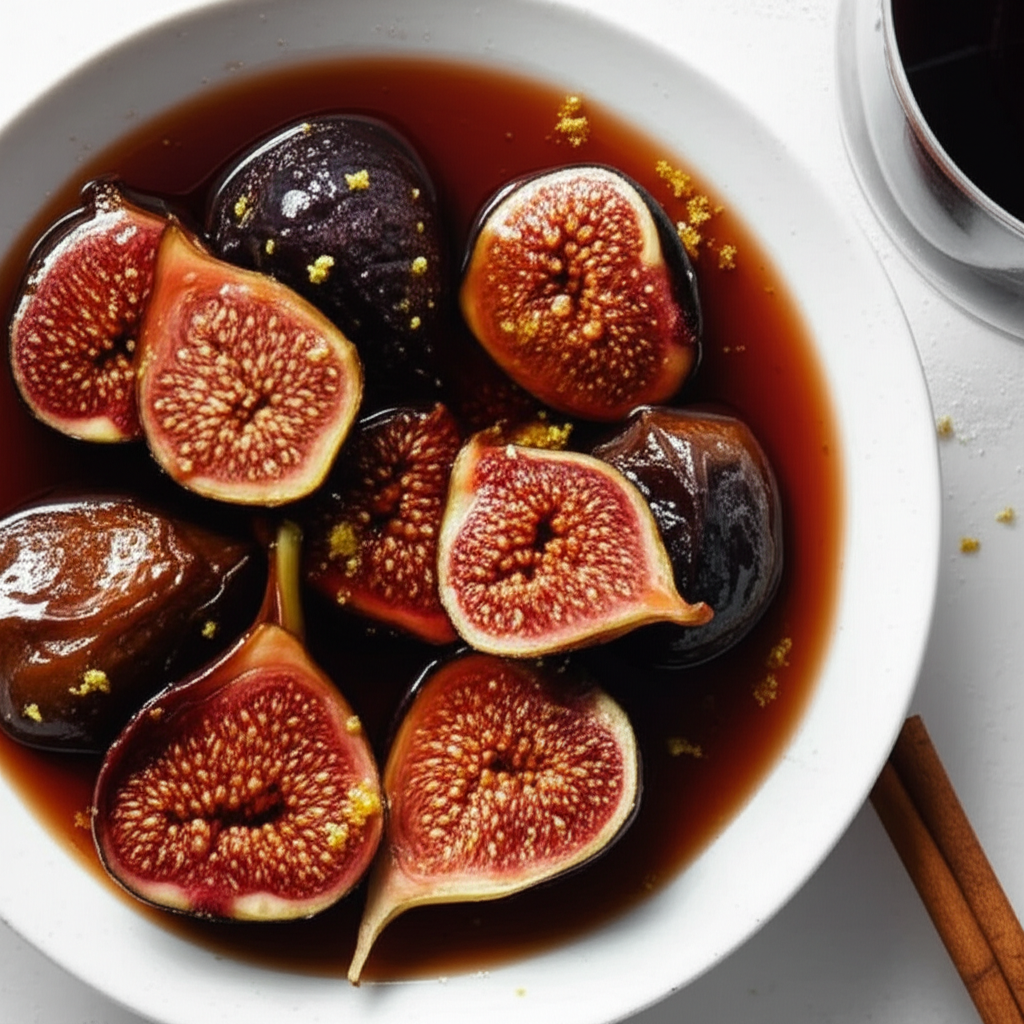 Baked Figs In Brandy And Wine Syrup image