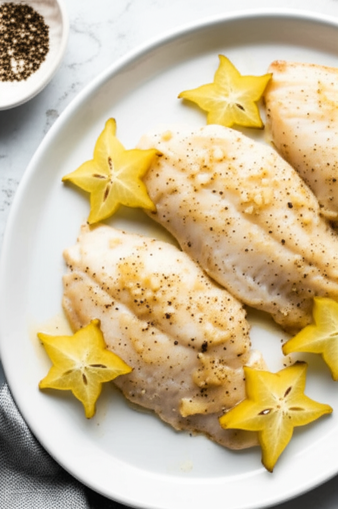 Baked Fish Fillets With Star Fruit Carambola image