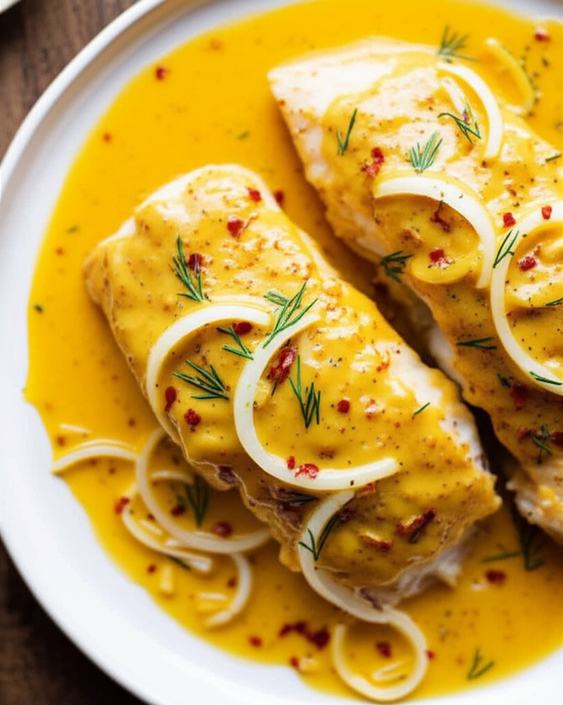 Baked Fish In Mayonnaise And Mustard image