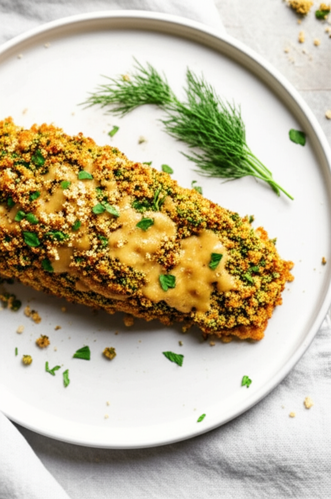 Baked Fish With A Cheese And Tarragon Crust image
