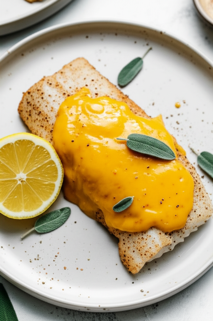 Baked Fish With Marble Cheddar Cheese image