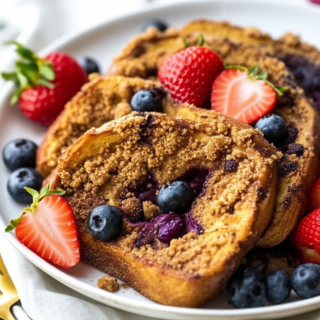 Baked French Toast With Blueberries image