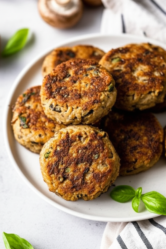 Baked Fresh Mushroom Patties image
