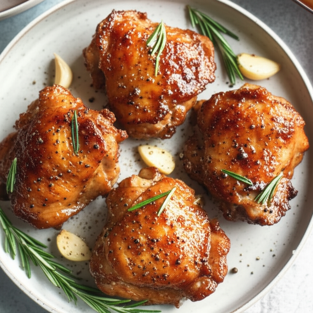 Baked Garlic Chicken Thighs Low Carb image