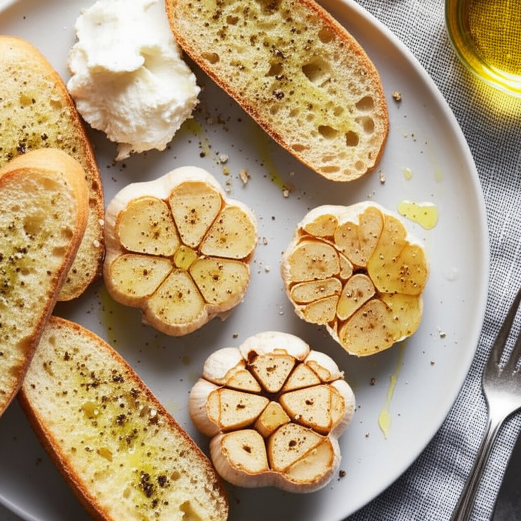 Baked Garlic With French Bread image