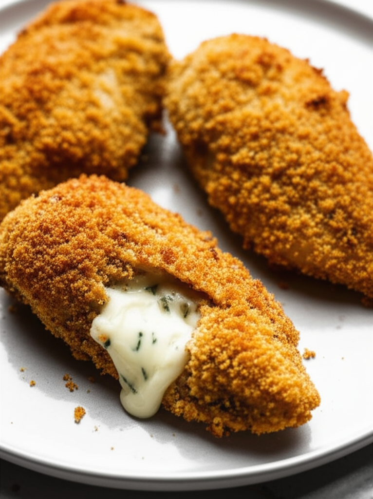 Baked Garlic Basil And Camembert Stuffed Chicken Breasts image