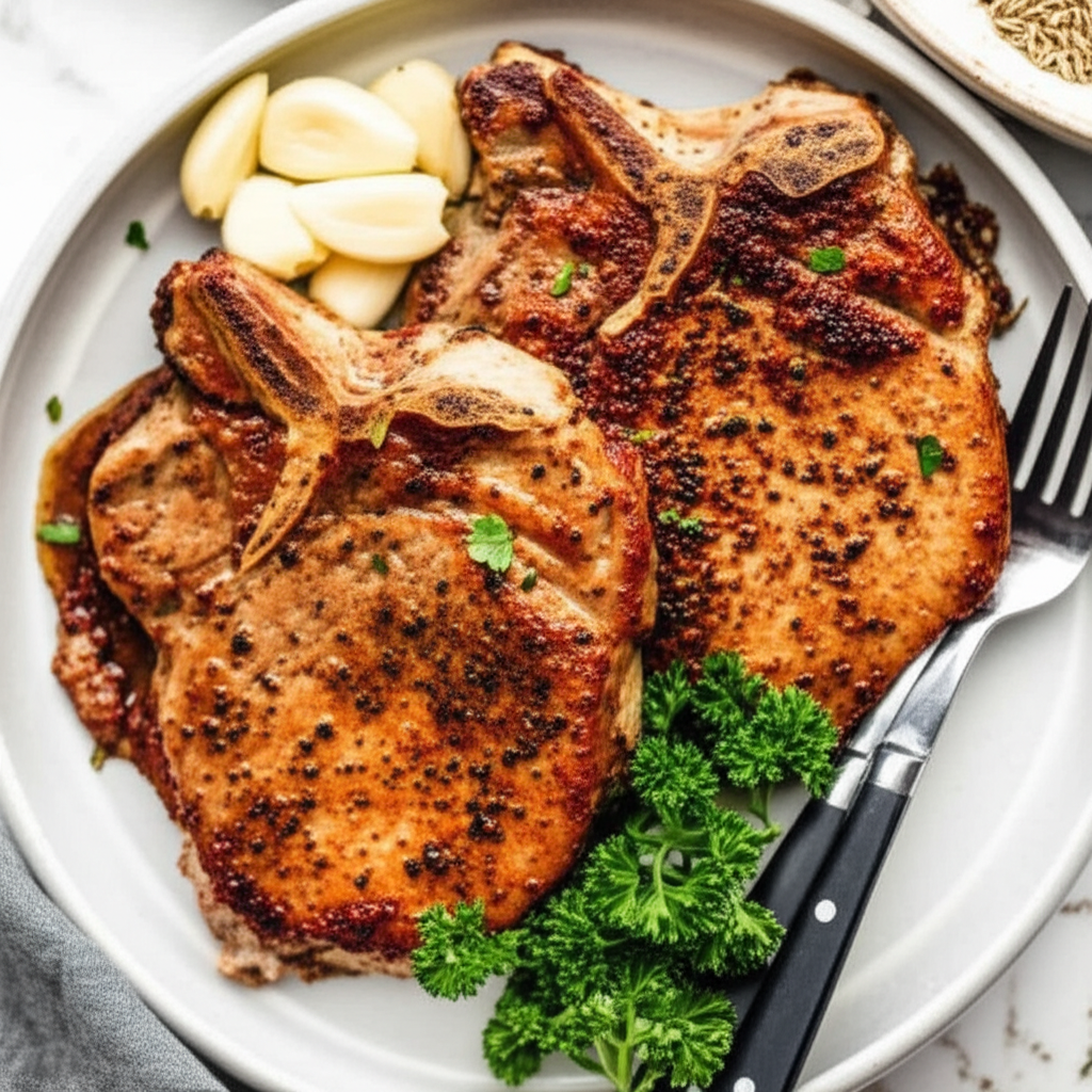 Baked German Pork Chops image