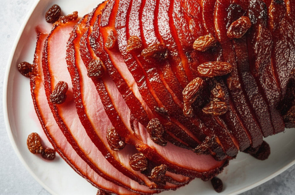 Baked Glazed Ham With Raisins image