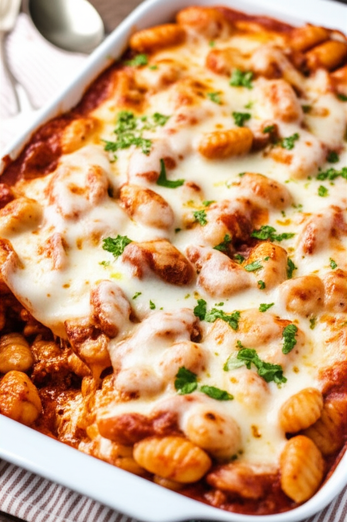 Baked Gnocchi Bolognese With Mozzarella image