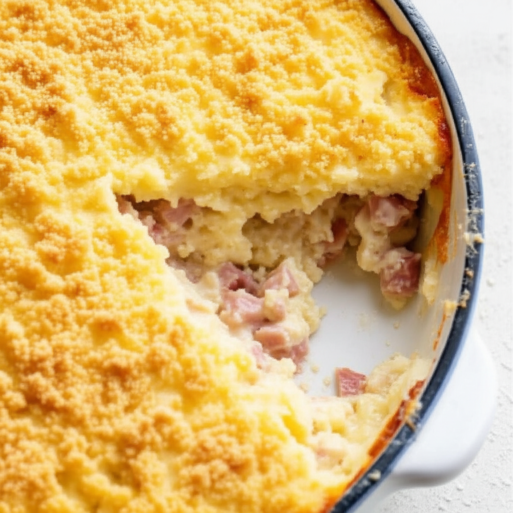 Baked Ham And Cheese In A Mashed Potato Crust image