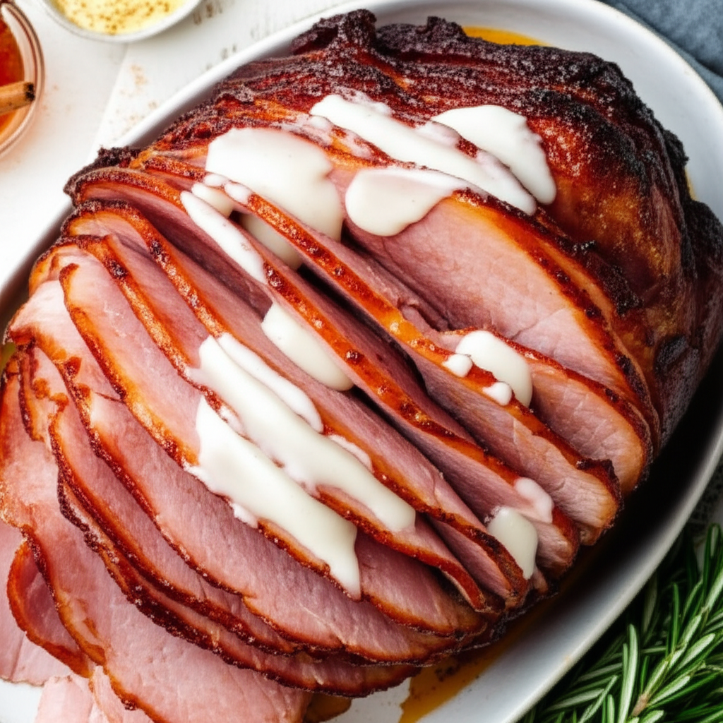 Baked Ham With Horseradish Glaze image