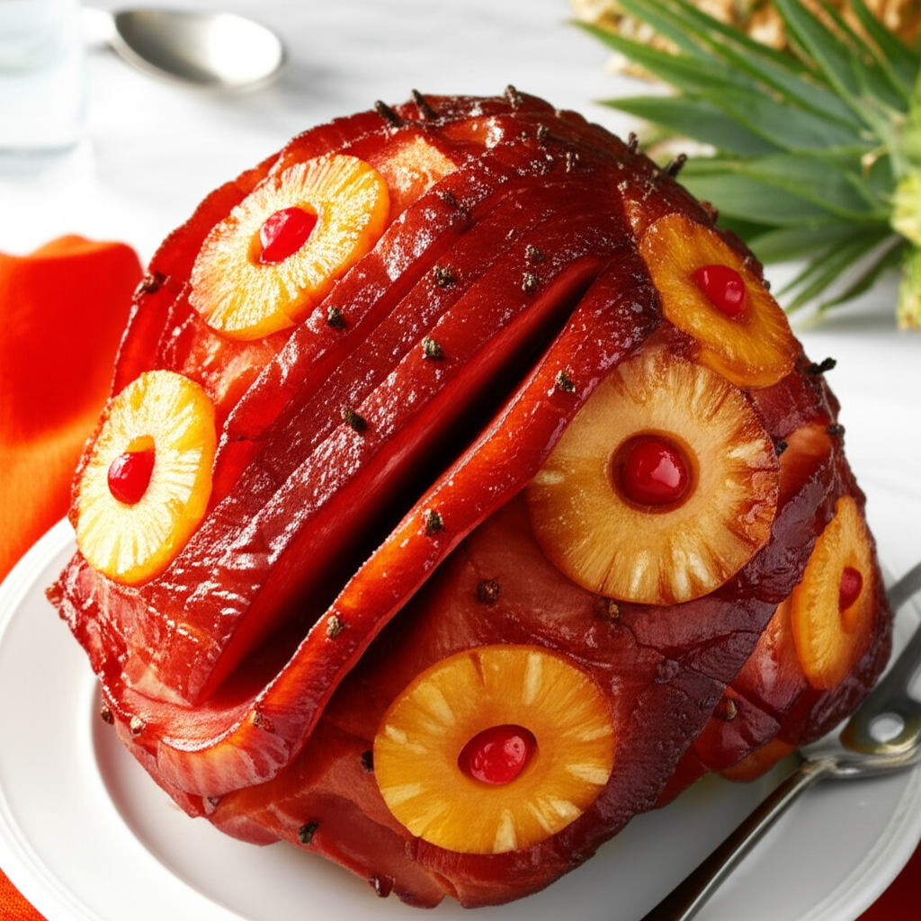Baked Ham With Pineapple image