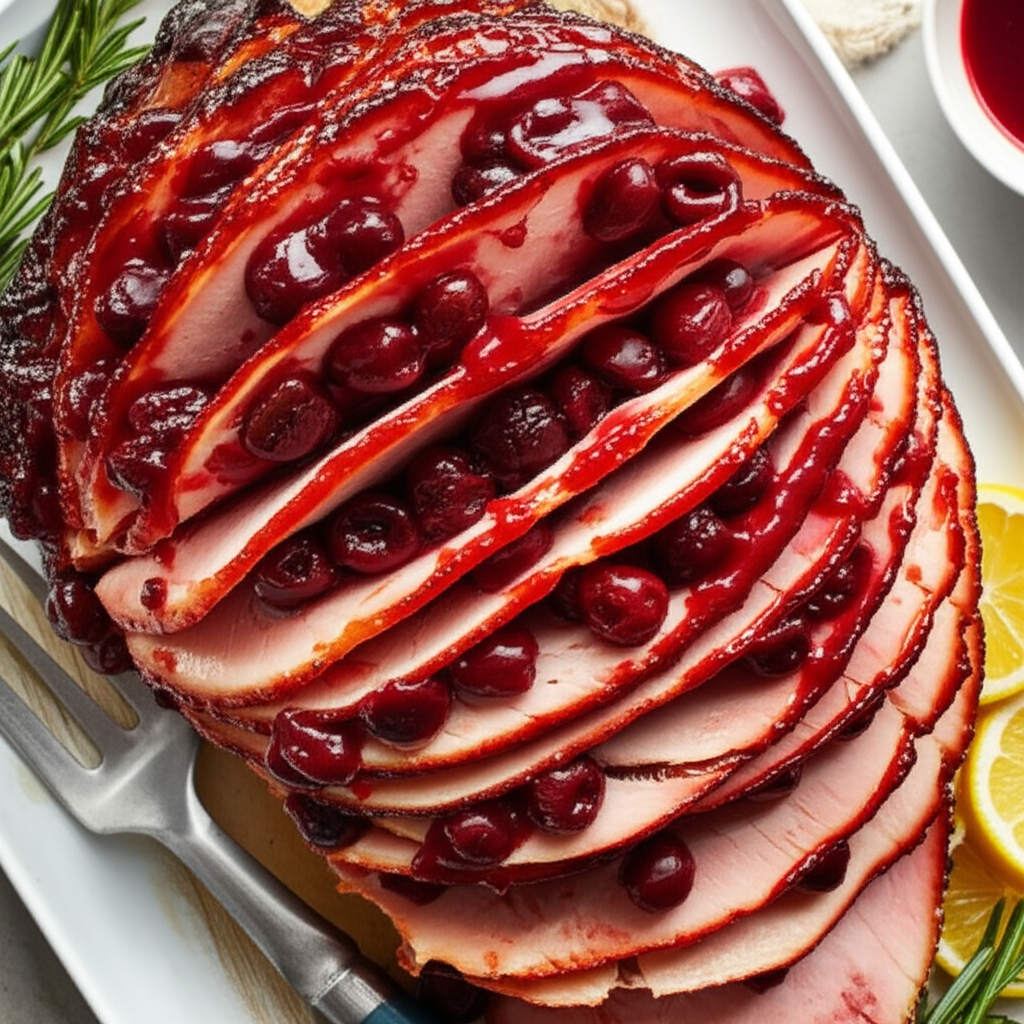 Baked Ham With Spiced Cherry Glaze image