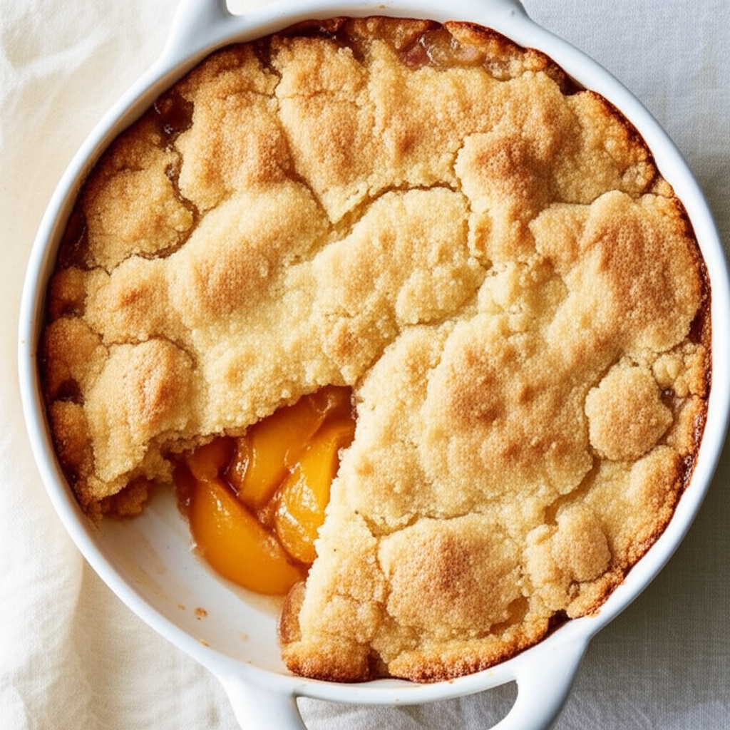 4 Ingredient Peach Cobbler image