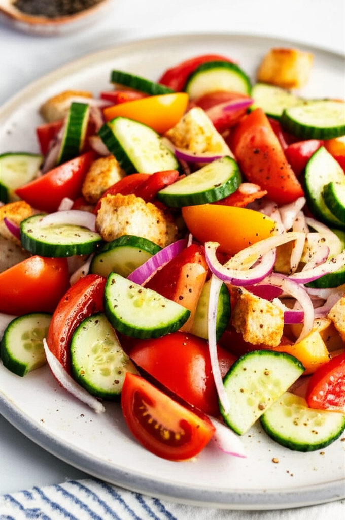 4 Ingredient Tomato Cucumber Onion Salad image