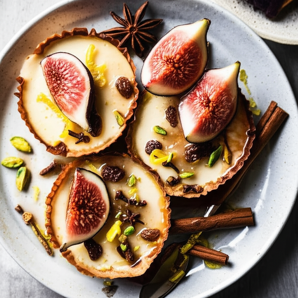 Baked Joghurt With Figs In Syrup Bhapa Doi E Gooler Mishti image